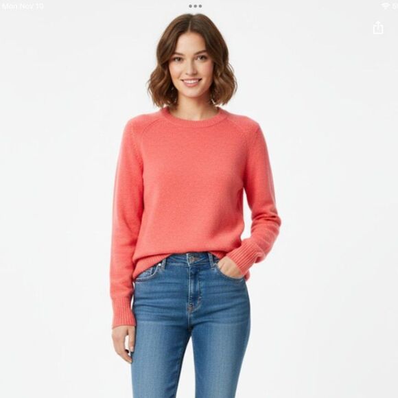 J Crew Cable Knit Cashmere Blend Sweater Women's Size XS Pink Wool Preppy - Picture 1 of 4